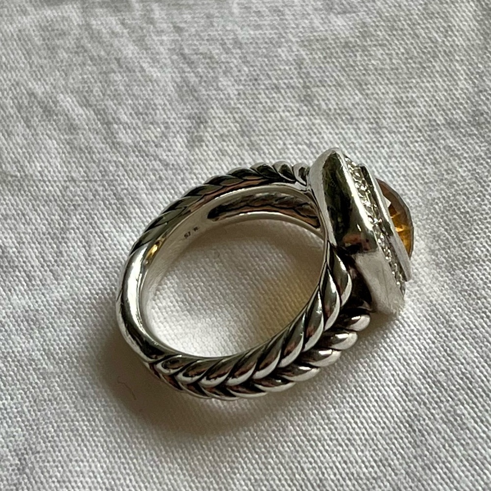 David Yurman Petite Albion Ring with Citrine and Diamonds size 4 - Picture 5 of 6